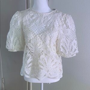 Express Cream Lace Blouse